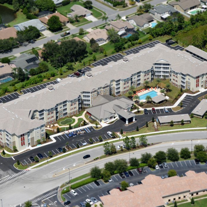 Monterey Pointe Market Rate Senior Living Apartments aerial view