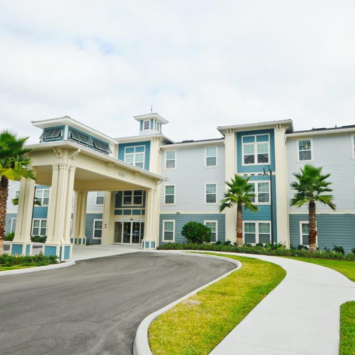 Senior living facility entrance in florida