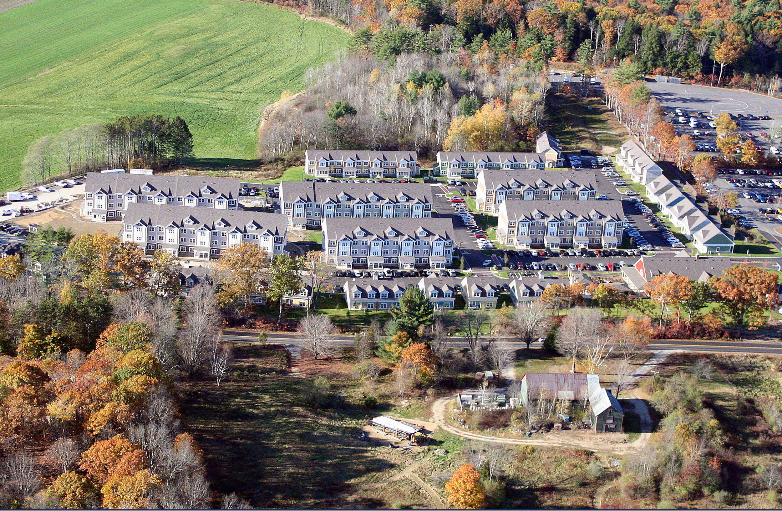 Multi story student housing aerial shot