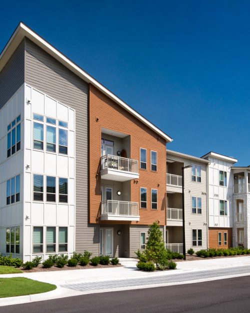 Multi story luxury apartments in Florida angled view