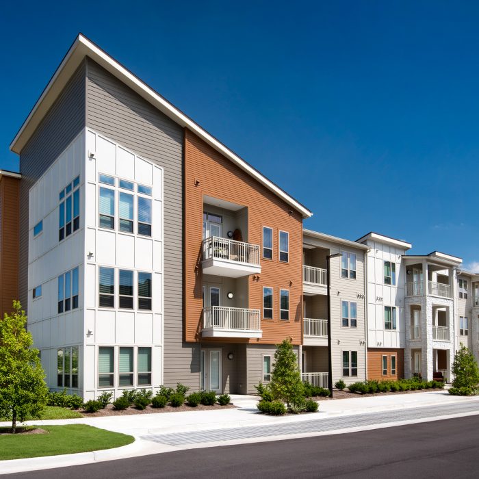 Multi story luxury apartments in Florida angled view