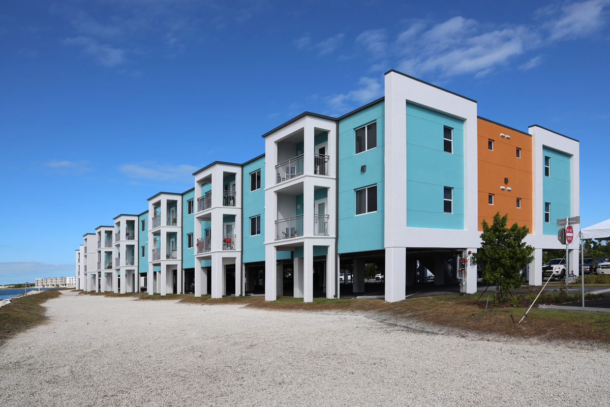 Colorful apartment building at The Quarry in the Florida Keys