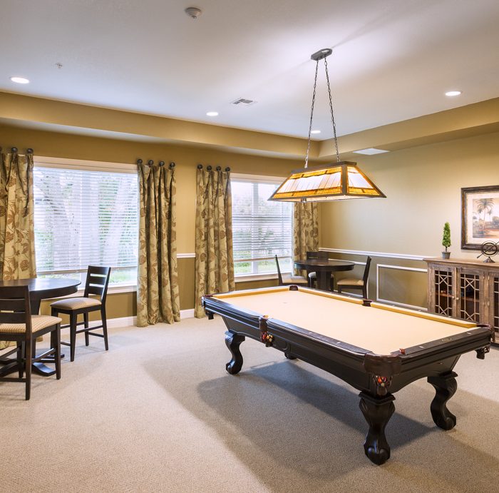 Madison Crossing Market Rate Senior Living Apartments Billiards Room