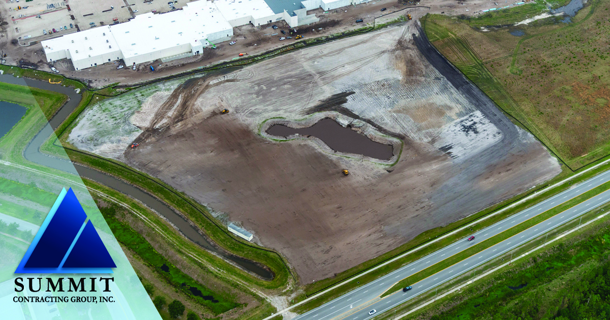Aerial photo of construction site for Tomoka Pointe Market Rate Apartments