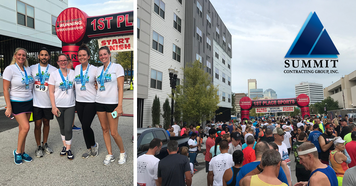 Summit volunteers participating in the Vestcor 5K Bridges Run