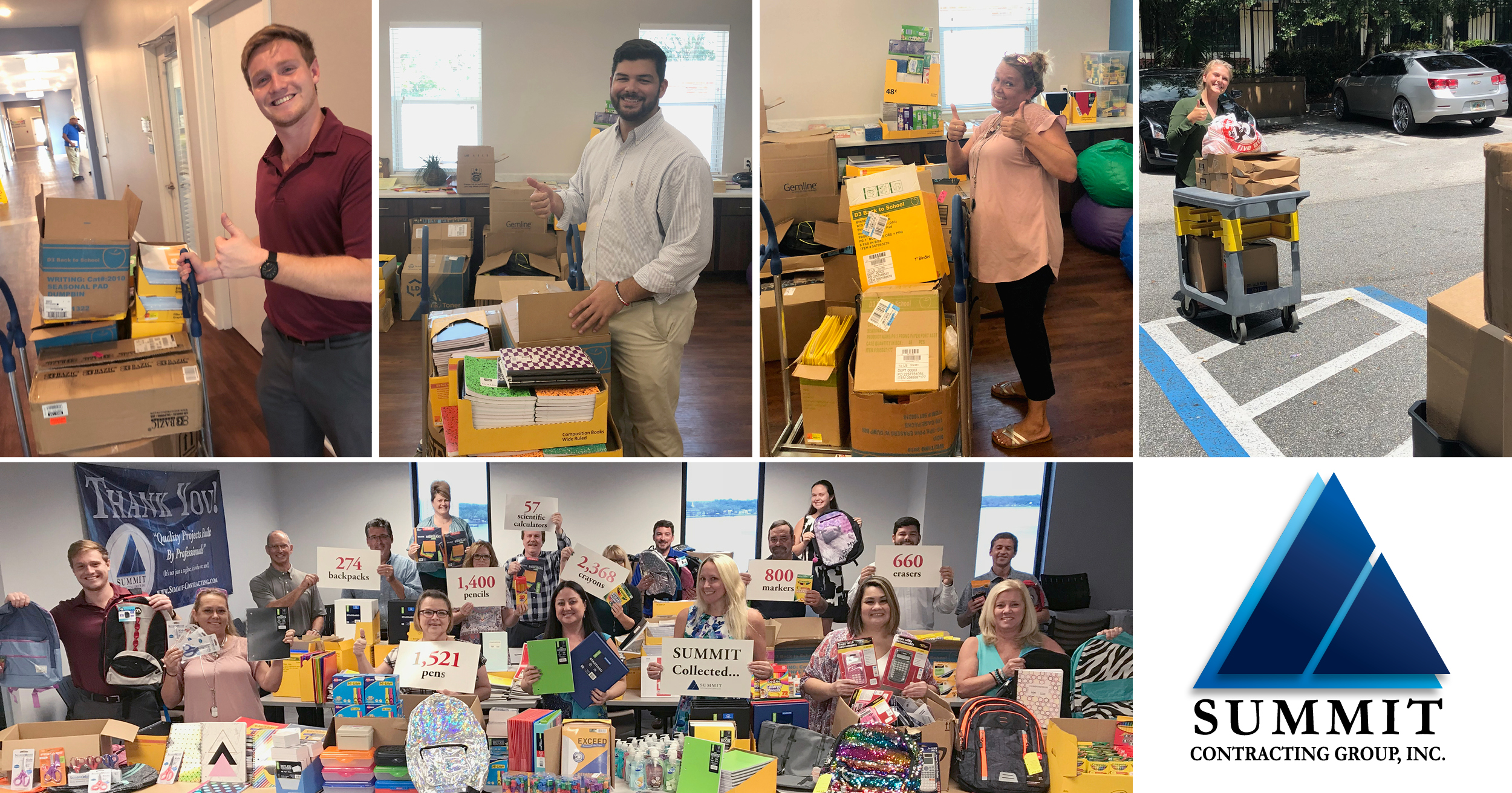 Summit Contracting Group School Supply Drive Employee Photos 2018