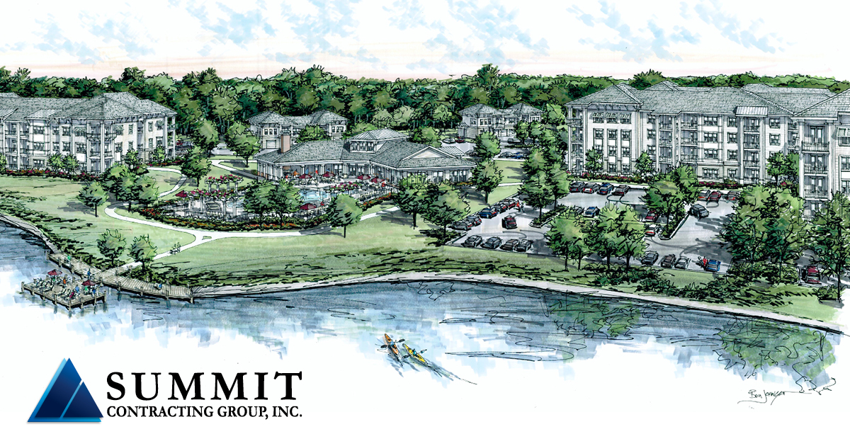 Mosby Lakeside Multifamily Construction Rendering for Summit Contracting Group
