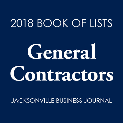 Logo of 2018 Book of Lists General Contractors by Jacksonville Business Journal
