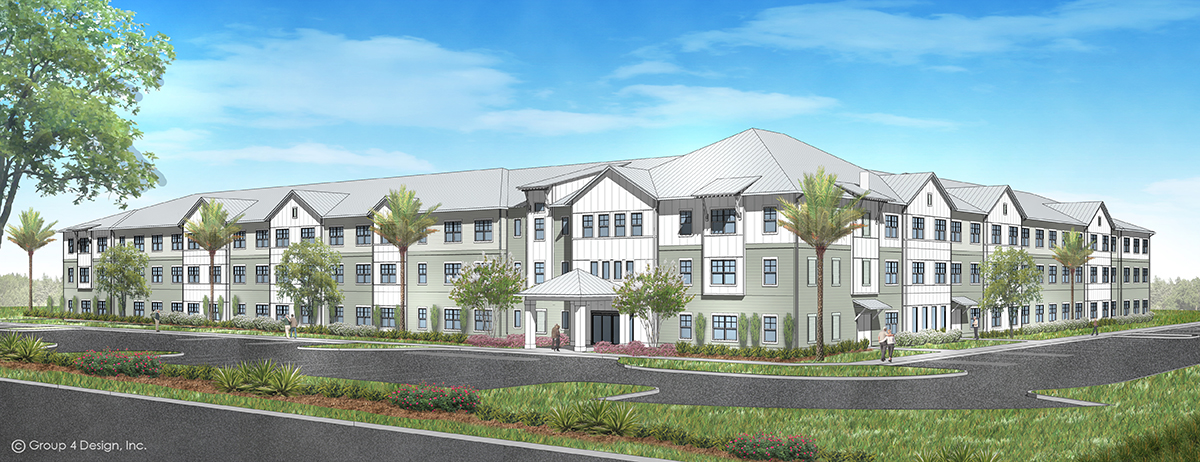 Lucas Creek Senior Living Apartments Rendering by Summit Contracting Group