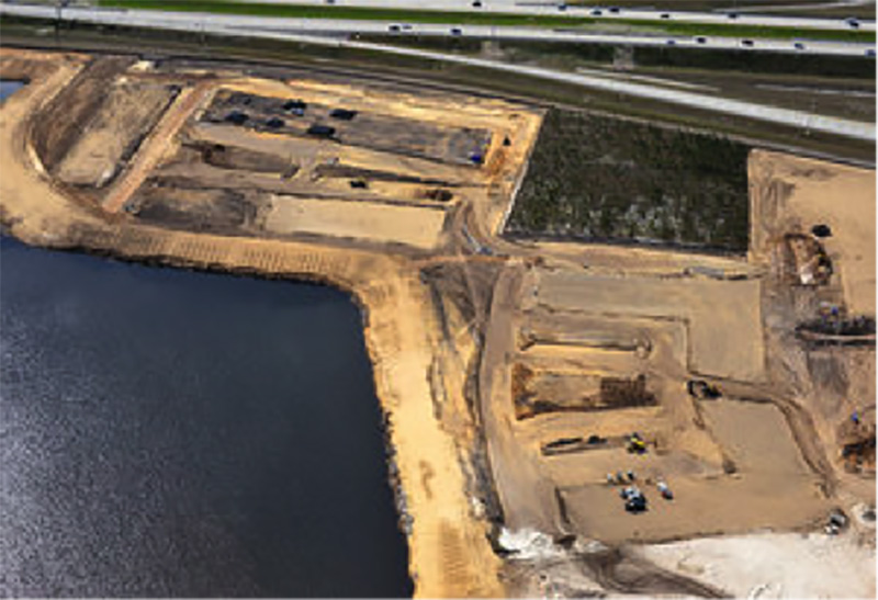 Aerial shot of construction site for Luxury Apartments at eTown Multifamily Development by Summit Contracting Group