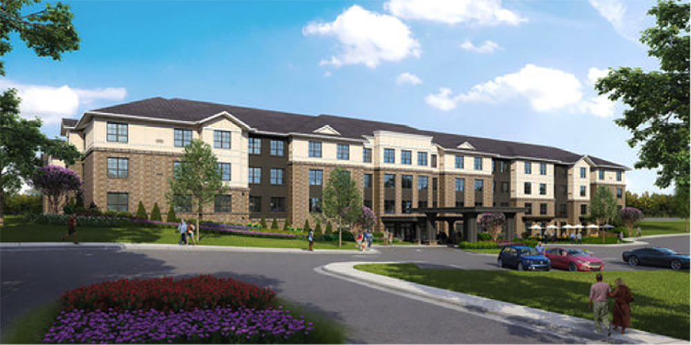 Renaissance at Garden Walk rendering for Summit Contracting Group Senior Living Development