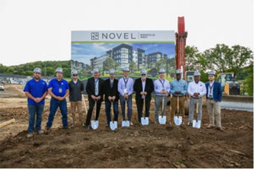 Groundbreaking event group photo for Novel Nashville West Multifamily Construction by Summit Construction Group