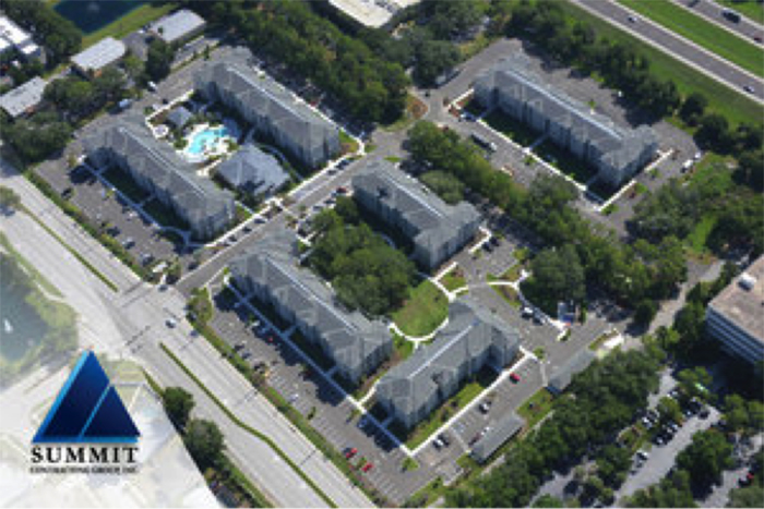 Aerial shot of Volaris Live Oak Multifamily Development by Summit Contracting Group