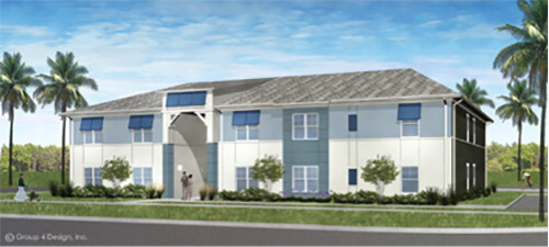 Rendering of The Waves Multifamily HUD Apartments by Summit Contracting Group