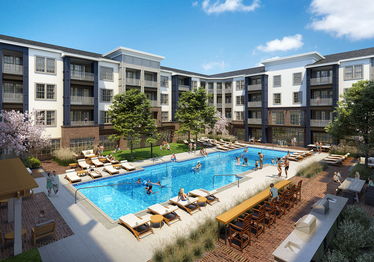 Rendering of The Louis Chamberlain Apartments Pool