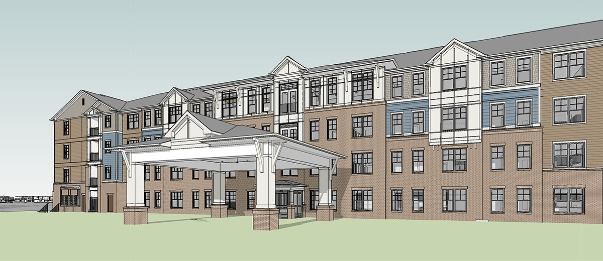 rendering of Sylvan Hills Senior apartment building
