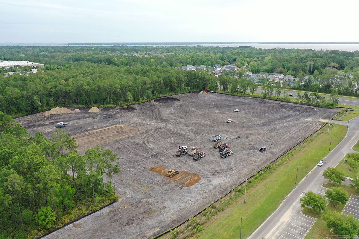 aerial view of construction site in Fleming Island, FL