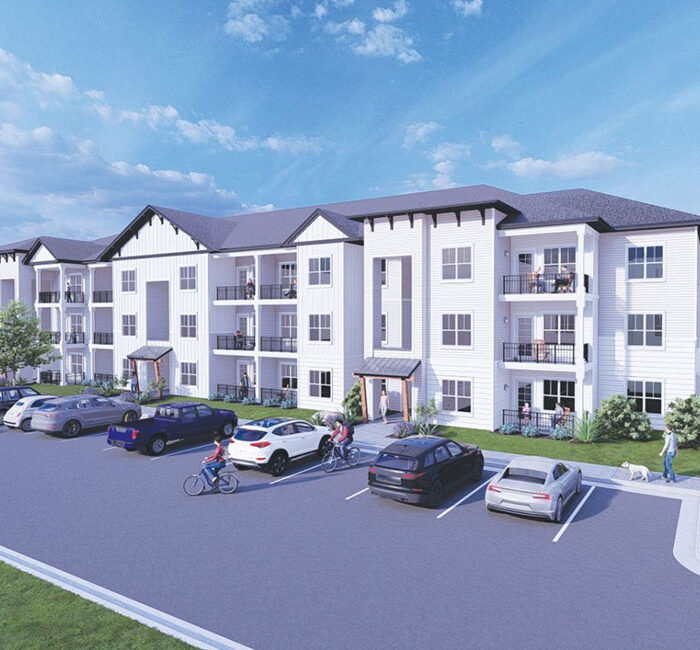 rendering of 3 story apartment building