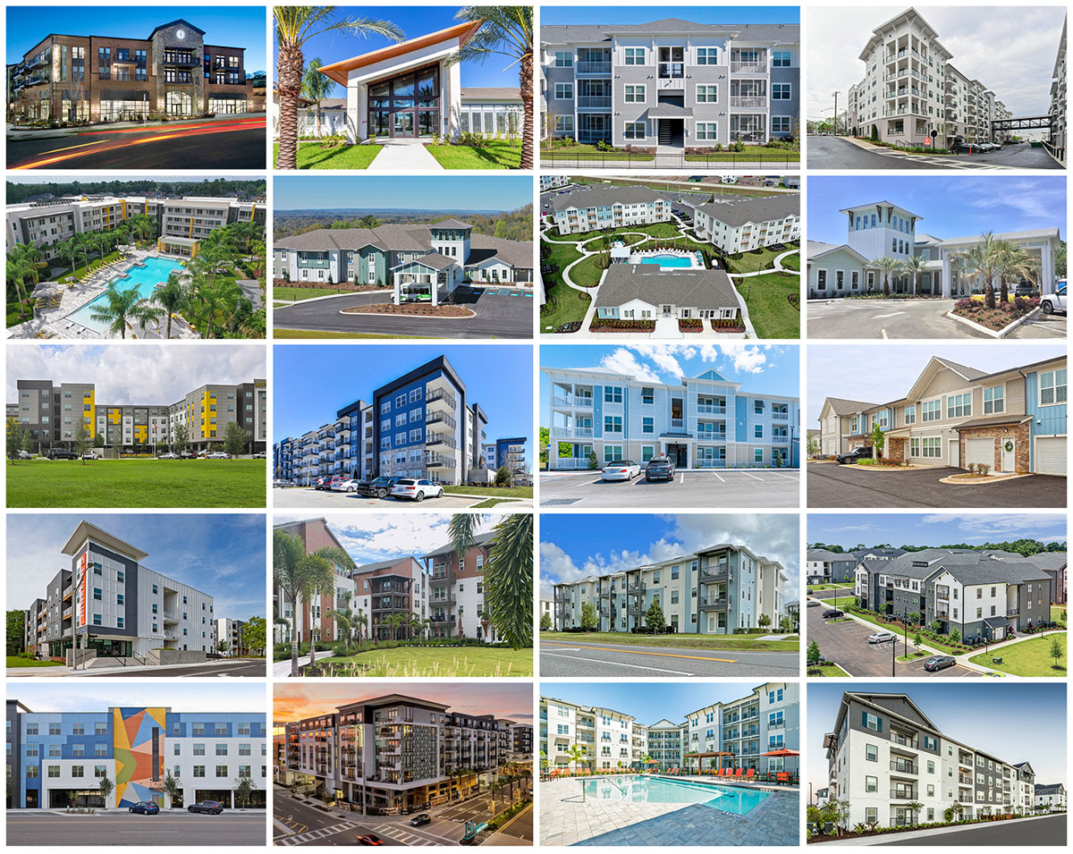 collage of 20 multifamily projects