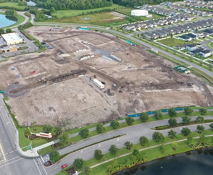 aerial view of a construction site