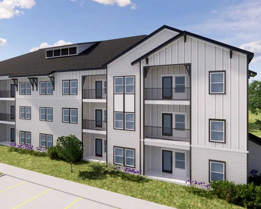 rendering of 3 story apartment building
