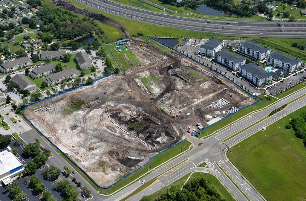 aerial of a construction site