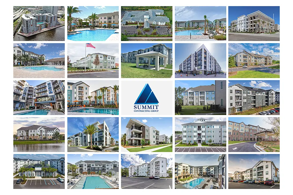 collage of images of apartment communities