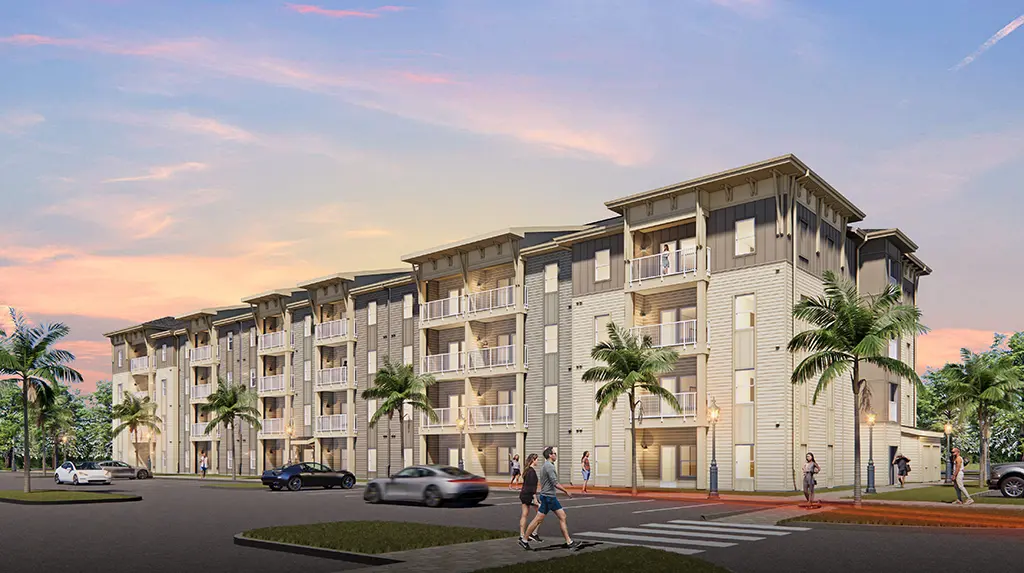 rendering of 4 story multifamily building